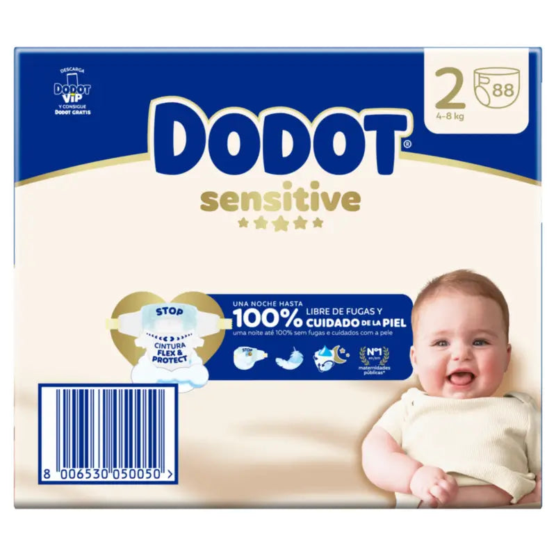 Dodot Sensitive Μέγεθος 2, 4kg-8kg, 88 πάνες
