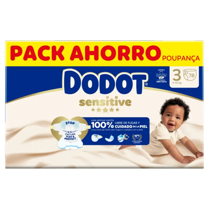 Dodot Sensitive Μέγεθος 3, 6kg-10kg, 78 πάνες