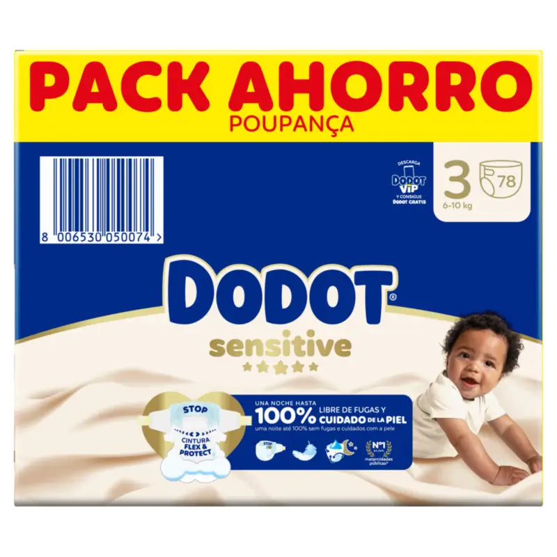 Dodot Sensitive Μέγεθος 3, 6kg-10kg, 78 πάνες