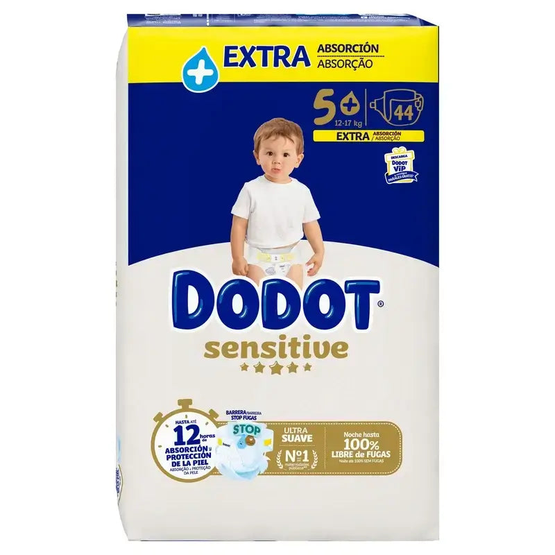 Dodot Sensitive Extra Jumbo Μέγεθος 5, 88 πάνες + Dodot Pure Aqua 288 μωρομάντηλα