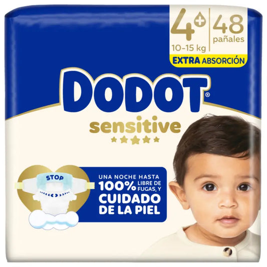 Dodot Sensitive Πάνες με Εξαιρετική Απορροφητικότητα 10-15 kg Μέγεθος 4+, 48 τεμάχια