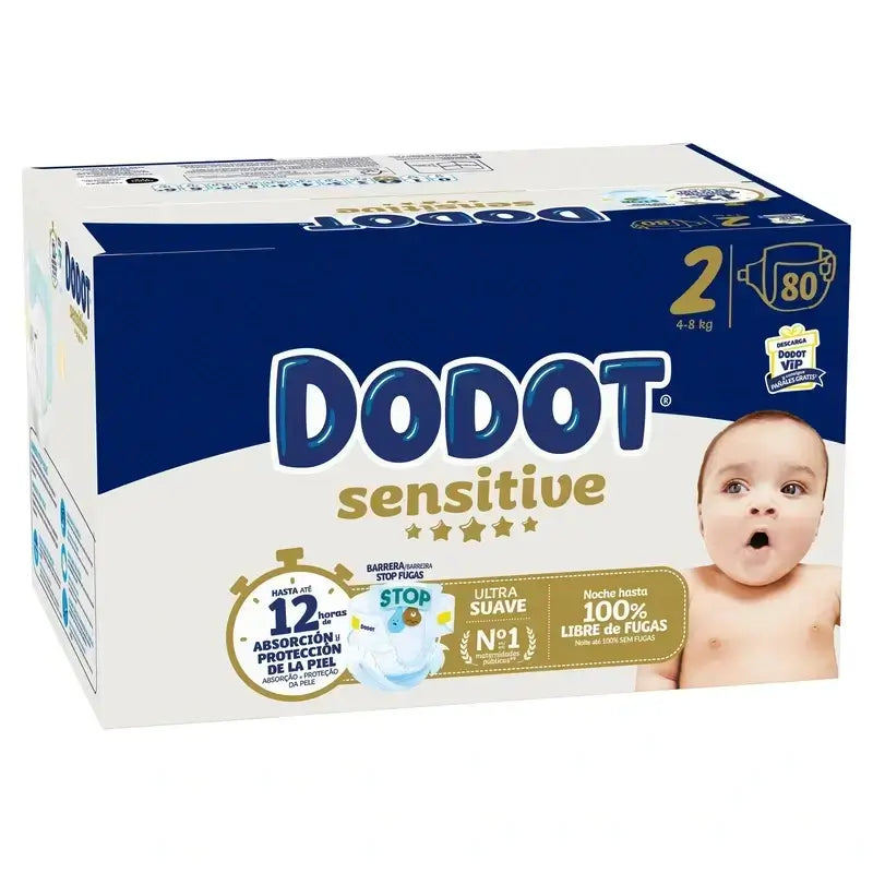 Dodot Sensitive Μέγεθος 2, συσκευασία 4 x 80 πάνες