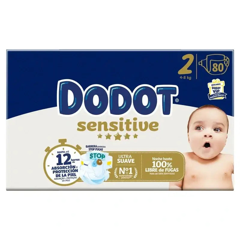 Dodot Sensitive Μέγεθος 2, συσκευασία 4 x 80 πάνες