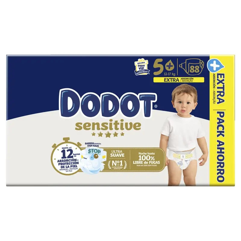 Dodot Sensitive Extra-Box Μέγεθος 5+, 88 πάνες