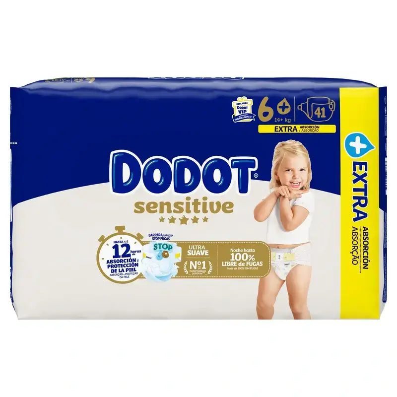 Dodot Sensitive Μέγεθος 6, 82 πάνες + Dodot Pure Aqua 288 μωρομάντηλα