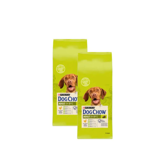 Dog Chow Canine Adult Κοτόπουλο, συσκευασία 2 x 14 kg, τροφή για σκύλους
