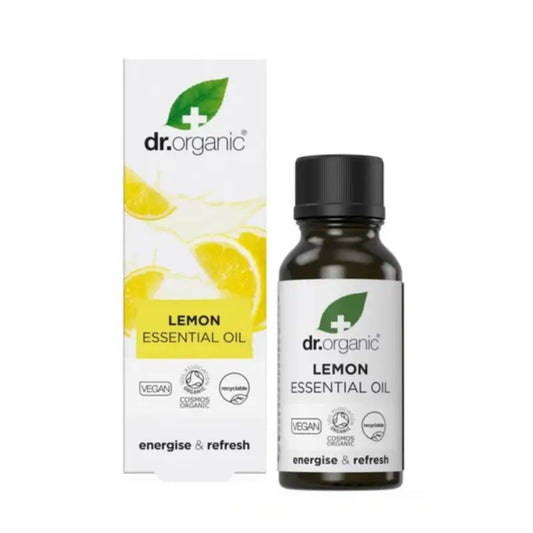 Dr.Organic Βιολογικό και 100% καθαρό αιθέριο έλαιο από φλούδα λεμονιού, 10 ml