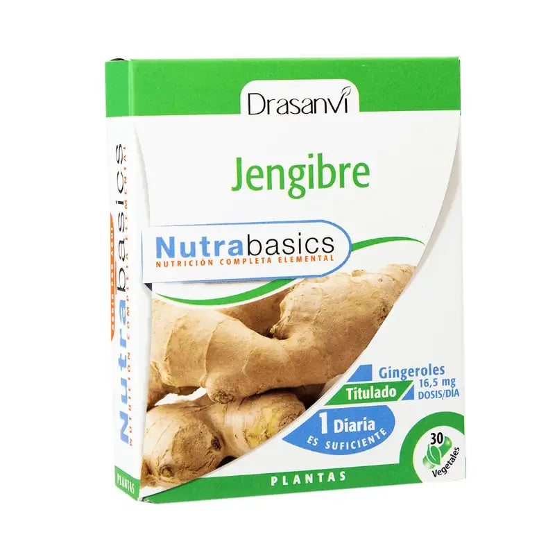 Drasanvi Τζίντζερ 30 κάψουλες, συσκευασία Nutrabasicos Drasanvi