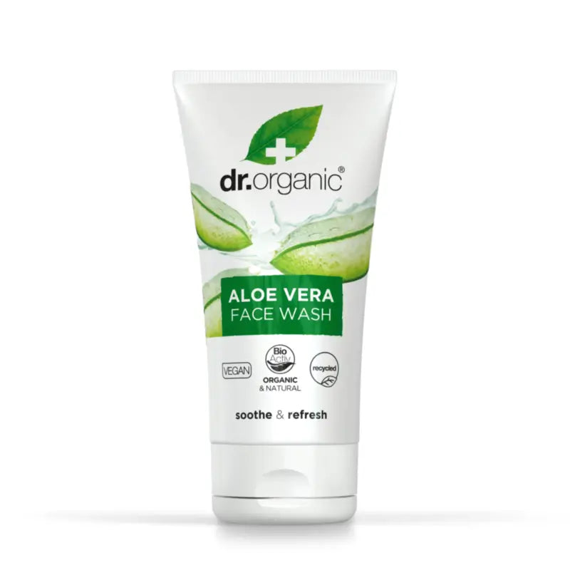 Dr.Organic Aloe Vera Απαλό, καταπραϋντικό, αναζωογονητικό καθαριστικό προσώπου, 125 ml
