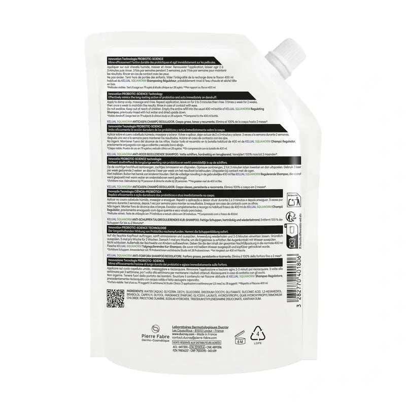 Ducray Kelual Squanorm Ch C Λιπαντική Κρέμα Eco Αναπλήρωση, 400 ml
