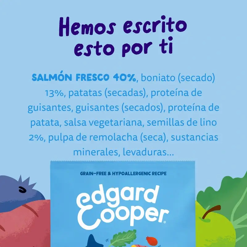 Edgard & Cooper Τροφή για ενήλικα σκυλιά μεσαίου μεγέθους με φρέσκο σολομό, 1 kg