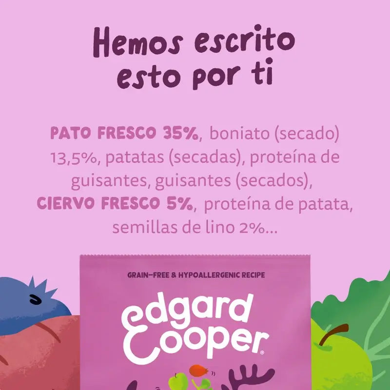 Edgard & Cooper Τροφή για ενήλικους σκύλους Mini με φρέσκο ελάφι και πάπια, 3 kg