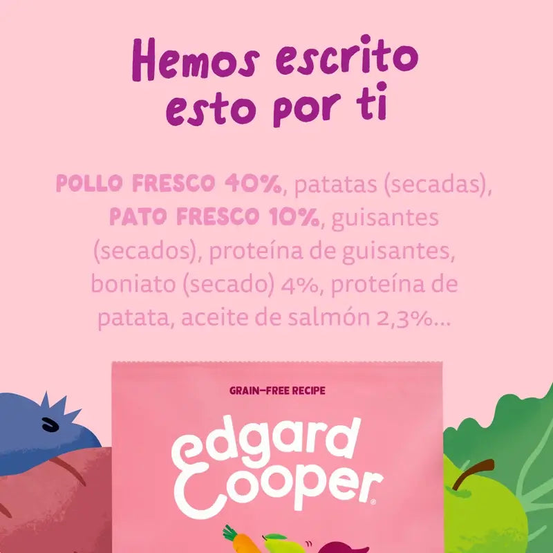Edgard & Cooper Τροφή για κουτάβια μεσαίου μεγέθους με φρέσκο πάπια και κοτόπουλο, 7 kg