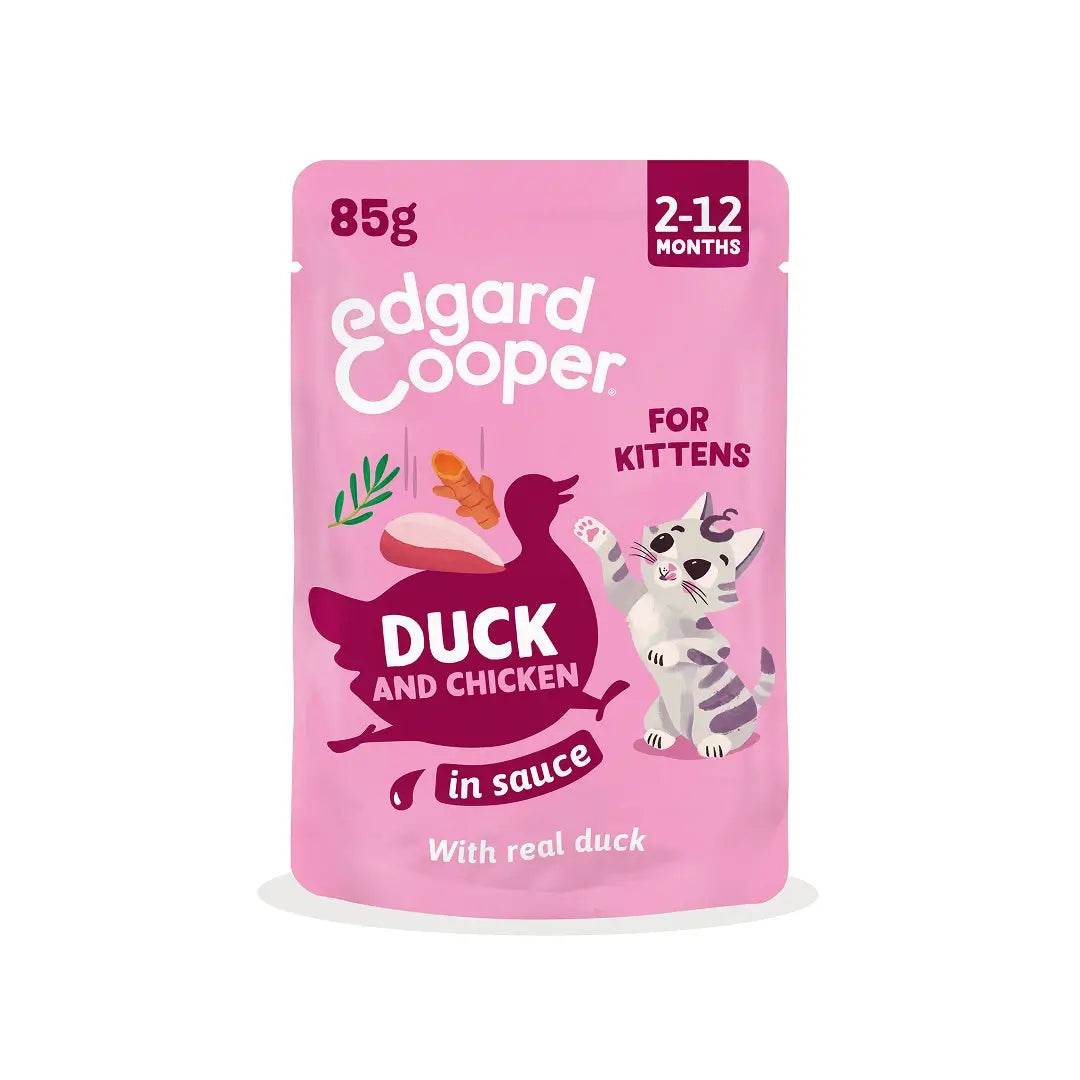 Edgard & Cooper Πάπια & Κοτόπουλο σε σάλτσα για γατάκια, 12x85 γρ.