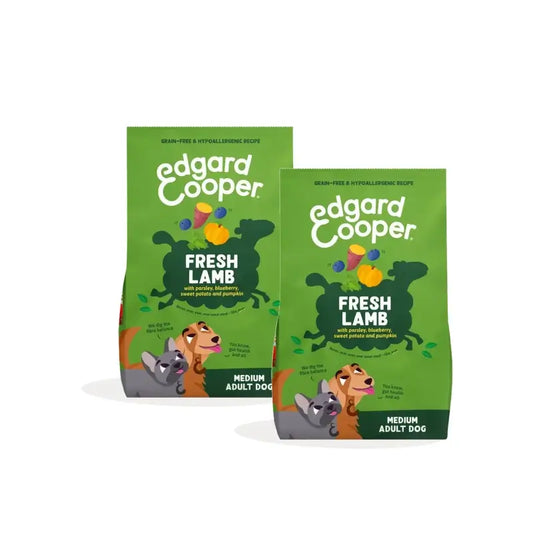 Edgard & Cooper Τροφή για ενήλικους σκύλους μεσαίου μεγέθους με γεύση αρνιού, συσκευασία 2 x 2,5 kg