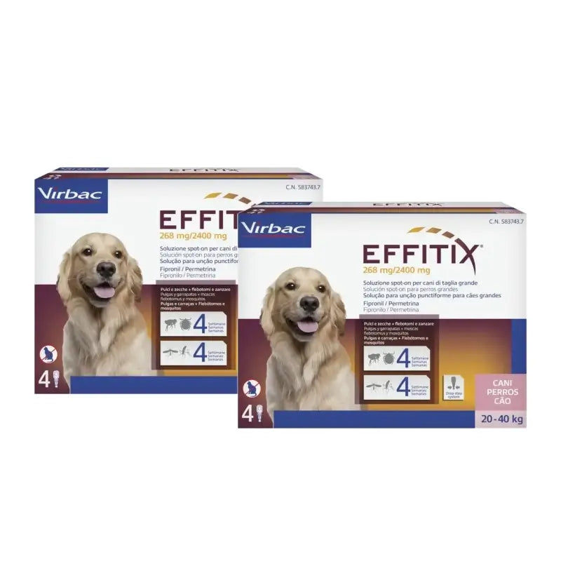 Effitix L Αντιπαρασιτικά για μεγάλα σκυλιά 20-40 Kg, συσκευασία 2 τεμαχίων