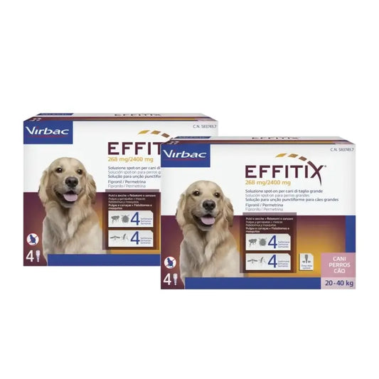 Effitix L Αντιπαρασιτικά για μεγάλα σκυλιά 20-40 Kg, συσκευασία 2 τεμαχίων