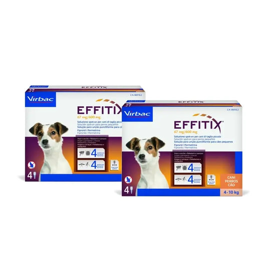 Effitix S Αντιπαρασιτικά για μικρά σκυλιά 4-10 κιλά, συσκευασία 2 τεμαχίων