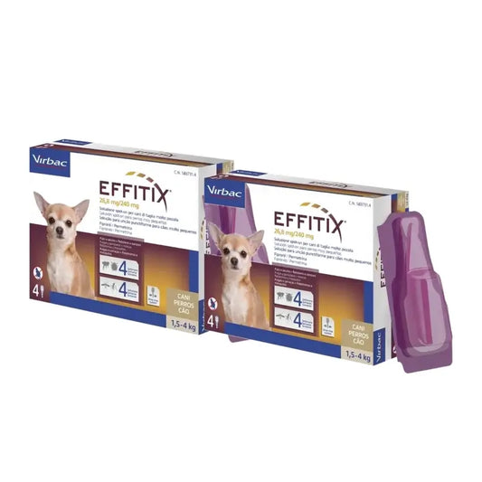 Effitix Xs Αντιπαρασιτικά για πολύ μικρά σκυλιά 1,5-4 κιλά, συσκευασία 2 τεμαχίων