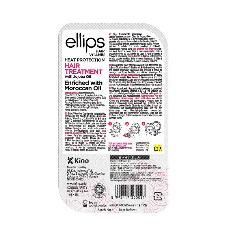 Ellips Βιταμίνη για τα Μαλλιά με Έλαιο Αργκάν και Τριαντάφυλλο, Θεραπεία, 8 κάψουλες