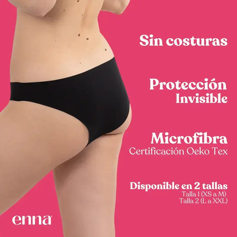 Enna Braga Menstrual Free Cut Dia, μέτρια ροή, μέγεθος 2, μαύρο, συσκευασία 2 τεμαχίων