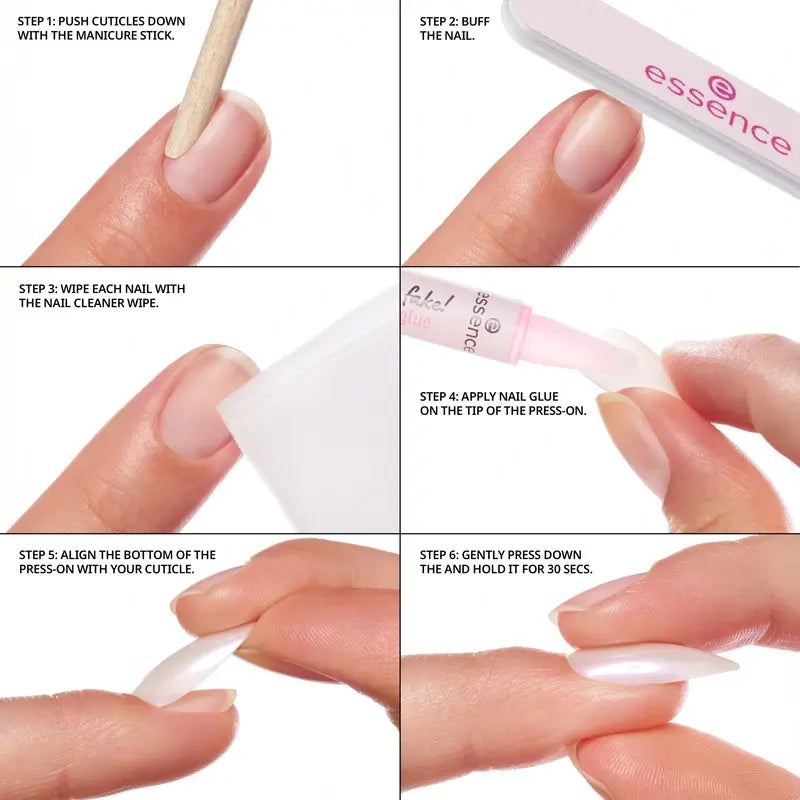 Σετ μανικιούρ Essence με τεχνητά νύχια What The Fake! Press-On Nails 03, 28 τεμάχια