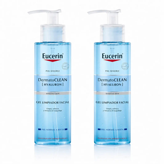 Eucerin Dermatoclean Hyaluron Gel Καθαριστικό Προσώπου, 200 ml, συσκευασία 2 τεμαχίων