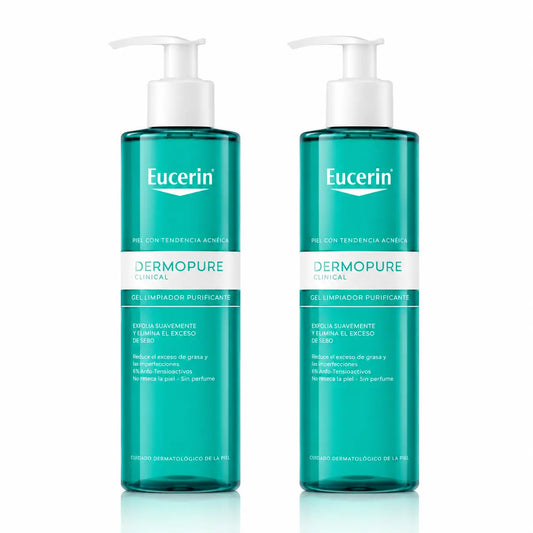 Eucerin Dermopure Καθαριστικό Τζελ, 400 ml, συσκευασία 2 τεμαχίων