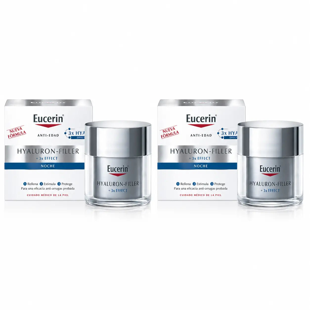 Eucerin Hyaluron Facial Filler 3X Effect Νύχτα 50 ml, συσκευασία 2 τεμαχίων