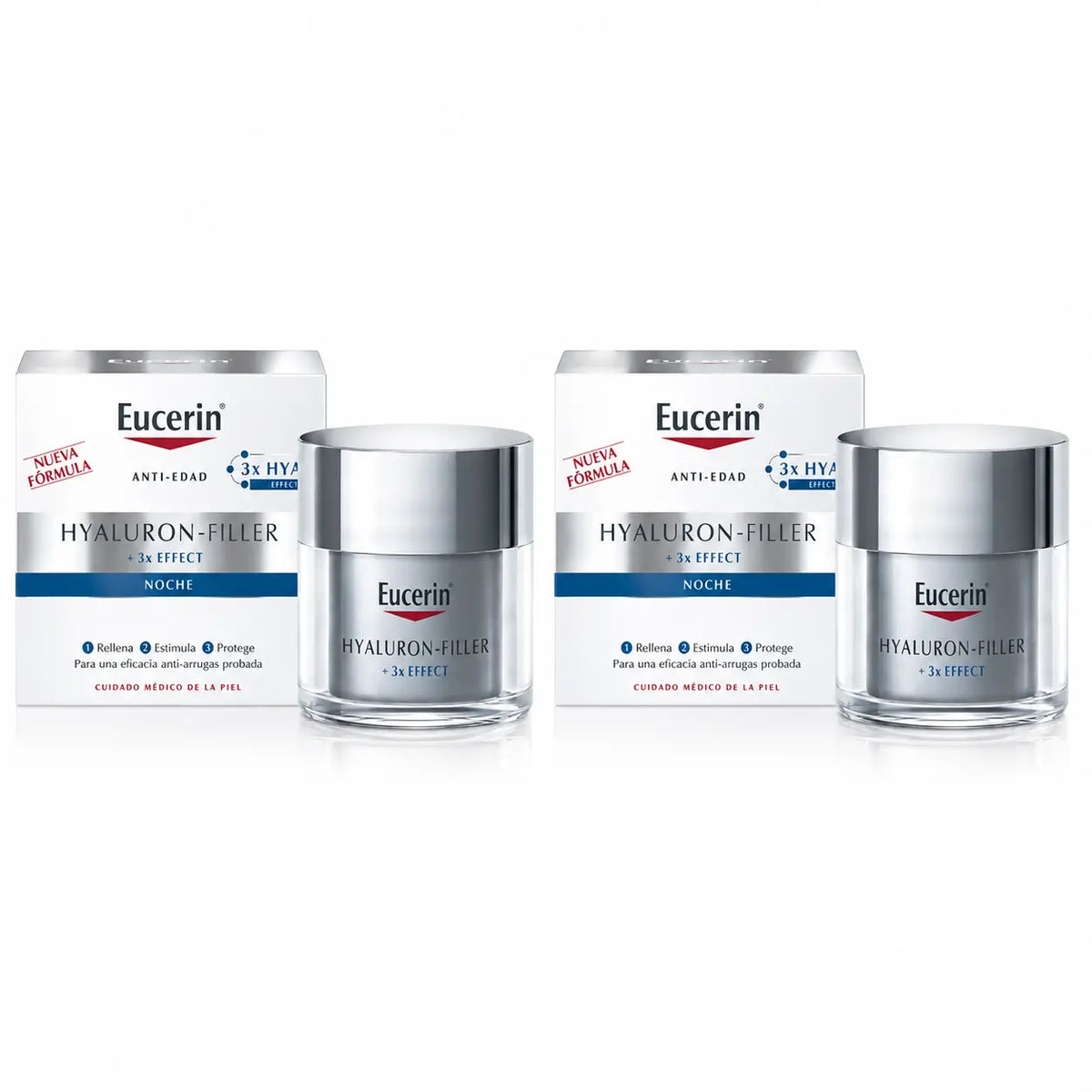 Eucerin Hyaluron Facial Filler 3X Effect Νύχτα 50 ml, συσκευασία 2 τεμαχίων