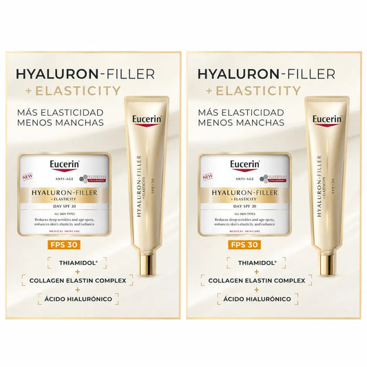 Eucerin Pack Hyaluron Filler Elasticity Κρέμα Ημέρας SPF30 50 ml + Κρέμα για την περιοχή των ματιών 15 ml, συσκευασία 2 τεμαχίων