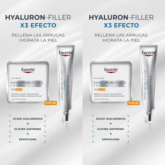 Eucerin Σετ Hyluron-Filler Κρέμα Ημέρας SPF 30 + Κρέμα για την Περιοχή των Ματιών 15 ml, σετ 2 τεμαχίων