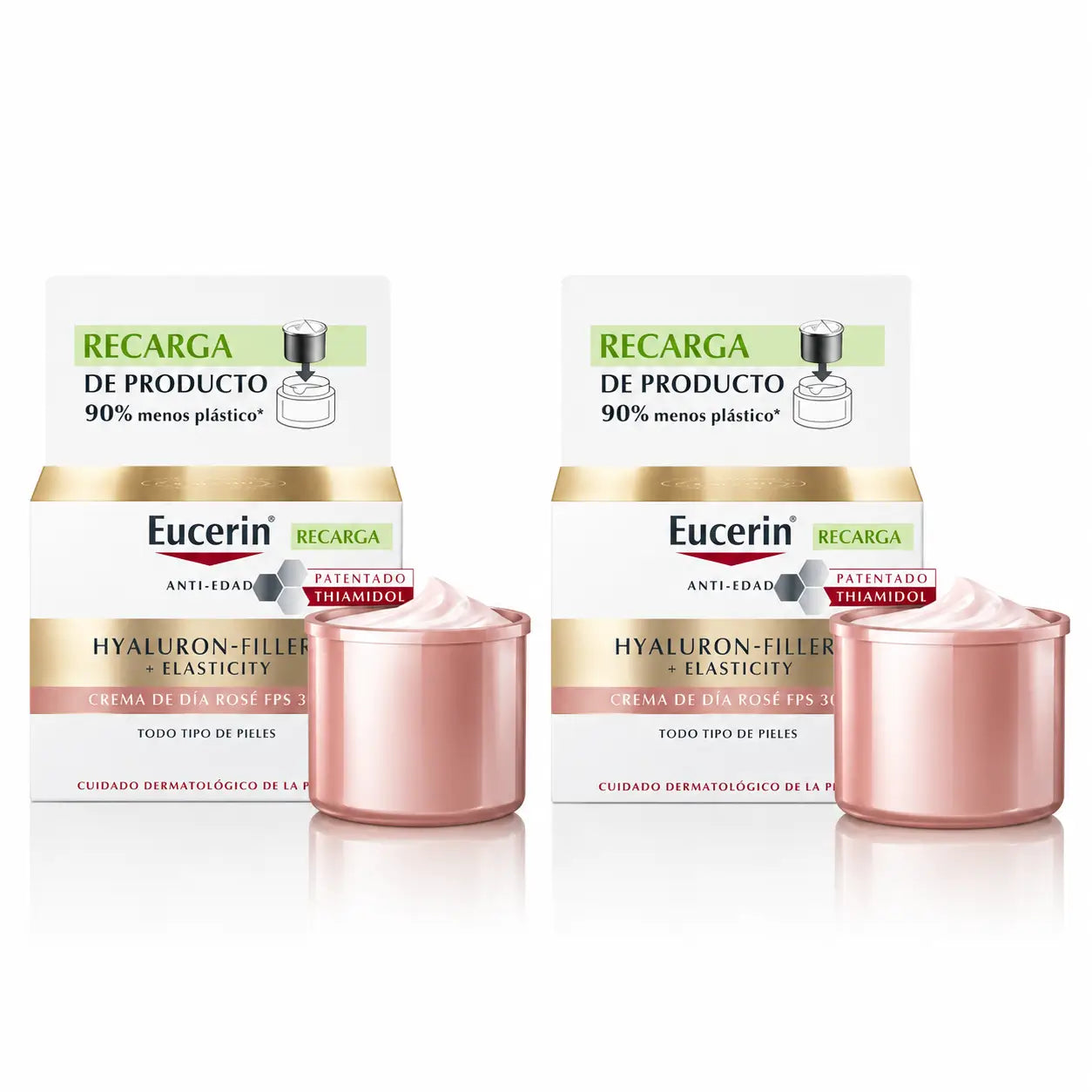 Eucerin Refill Κρέμα Ημέρας Rosé Hyaluron Filler Elasticity, 50 ml, συσκευασία 2 τεμαχίων