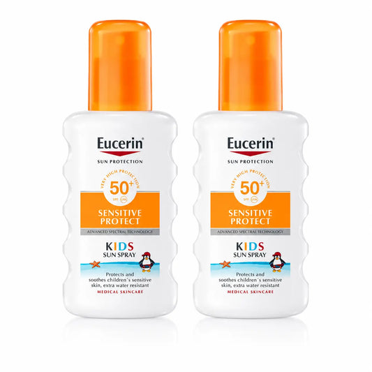 Eucerin Solar Sensitive Protect Kids Σπρέι για παιδιά SPF 50+ 200 ml, συσκευασία 2 τεμαχίων