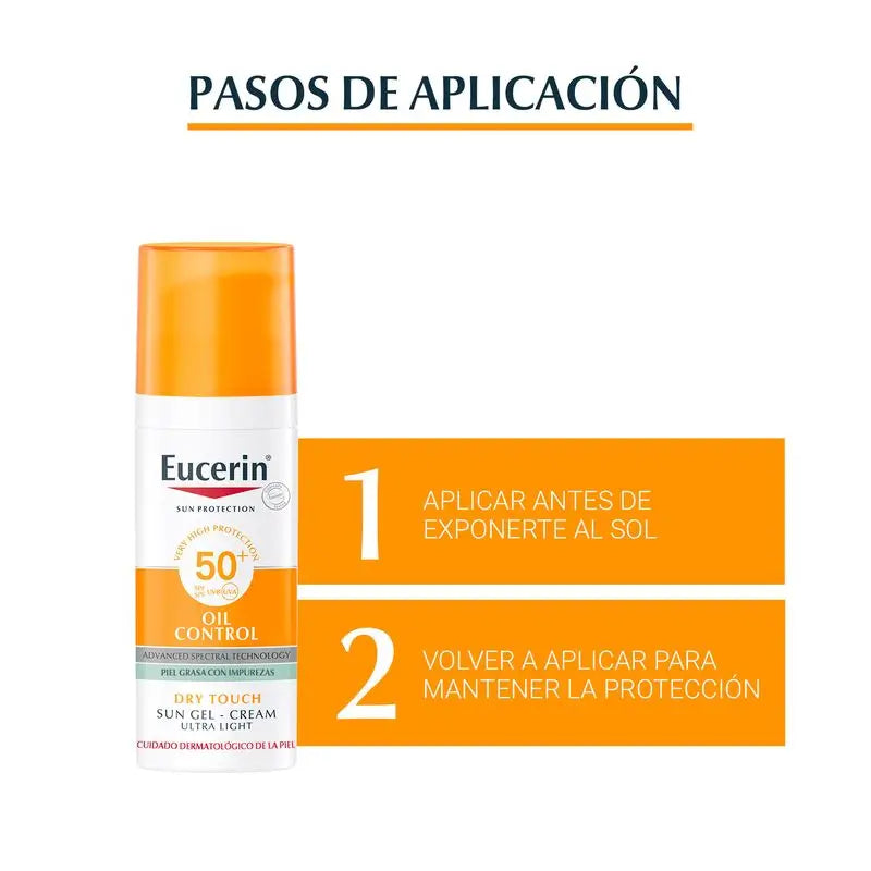 Eucerin Oil Control Dry Touch Solar Gel SPF 50+, 50 ml