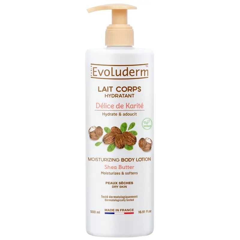 Evoluderm Λοσιόν σώματος με βούτυρο καριτέ, 500 ml