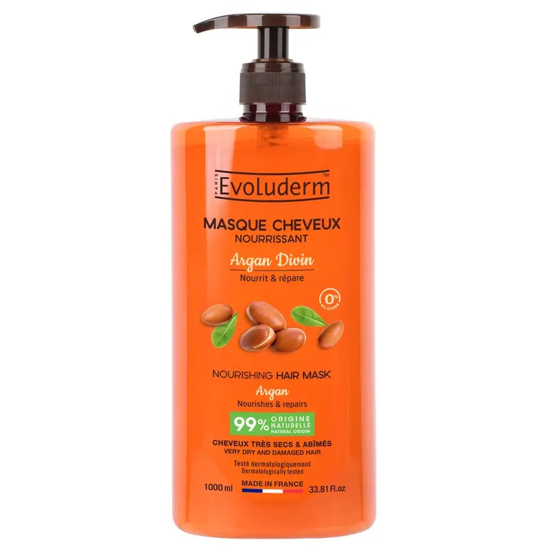 Evoluderm Μάσκα μαλλιών Argan Divin, 1000 ml