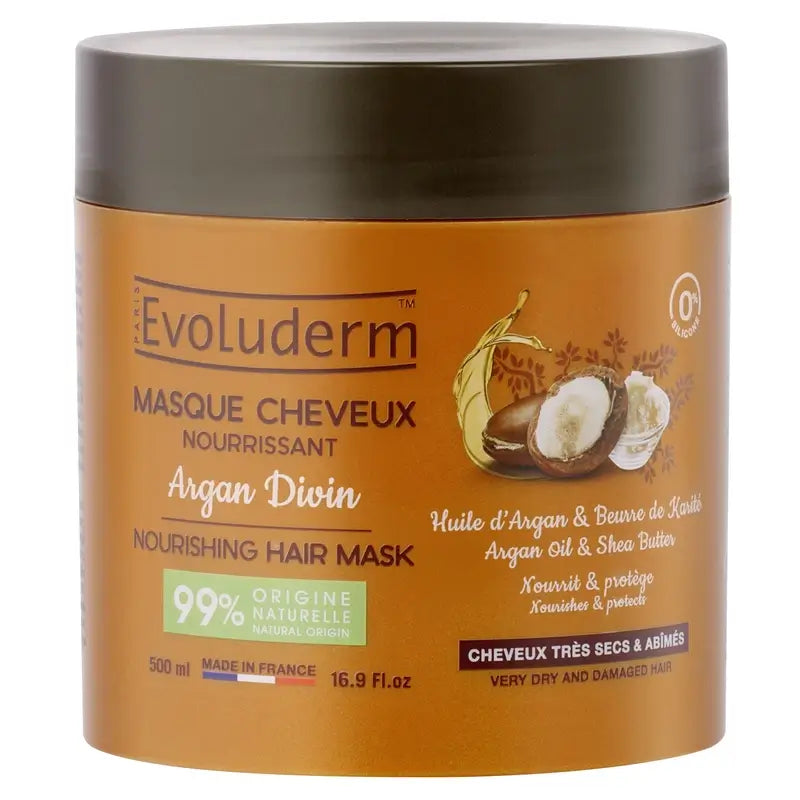 Evoluderm Μάσκα μαλλιών Argan Divin, 500 ml