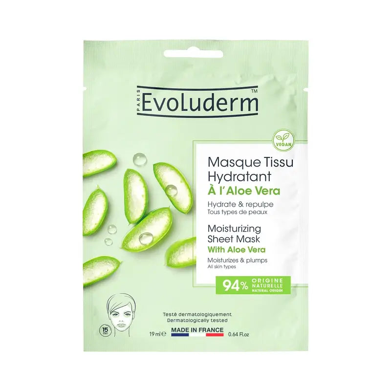 Evoluderm Μάσκα σε φύλλα με αλόη βέρα, 1 τεμ. / 19 