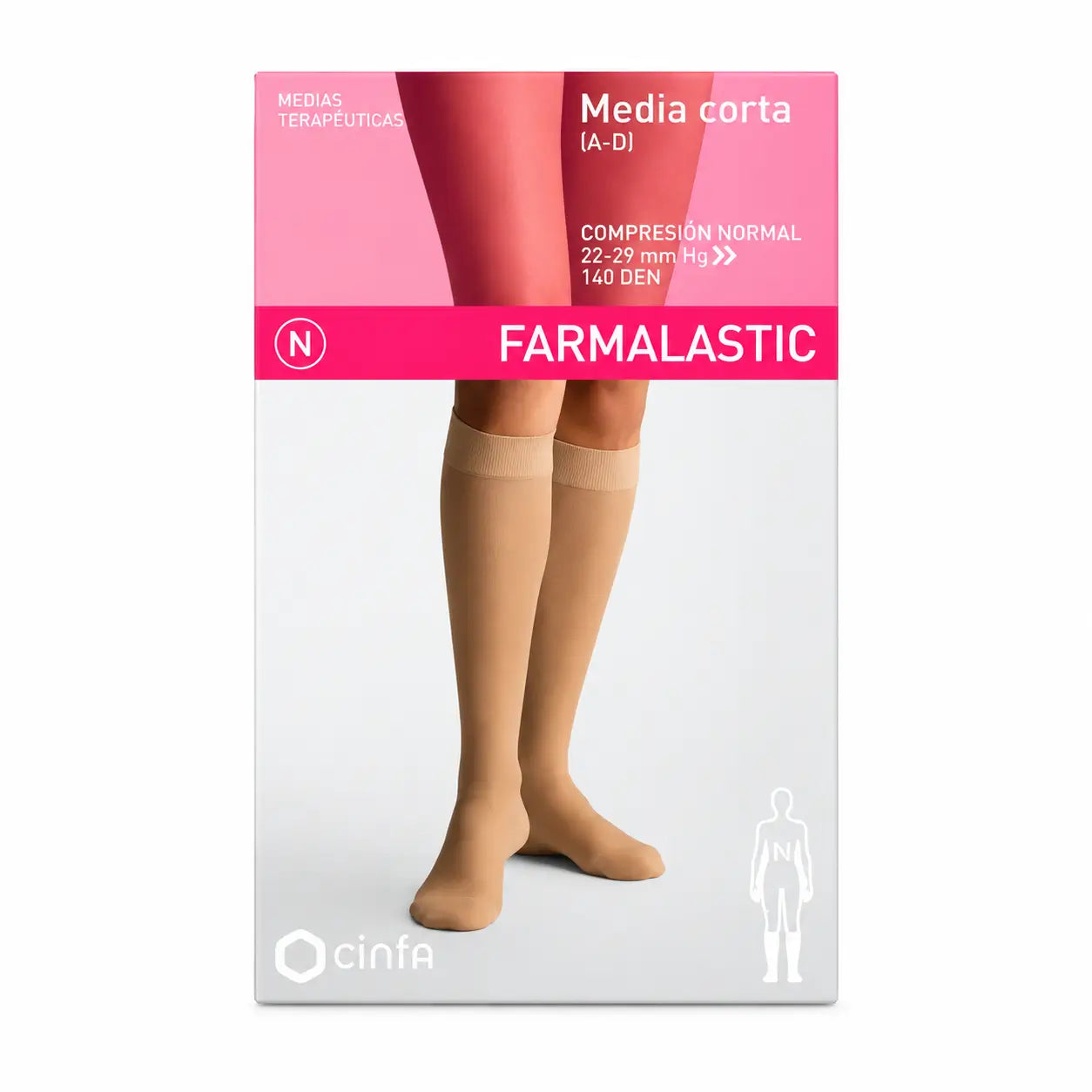 Farmalastic Μέτρια Συμπίεση, Μπεζ, Μέγεθος Reina Plus
