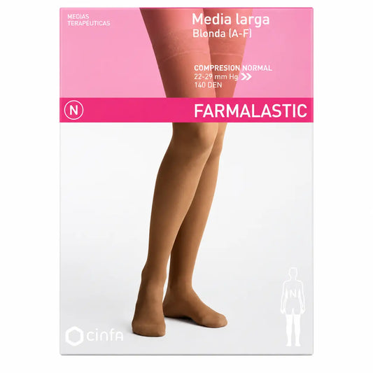 Farmalastic Μακρύ Κάλτσες με Δίχτυ, Κανονική Συμπίεση, Χρώμα Καμήλα, Μέγεθος M