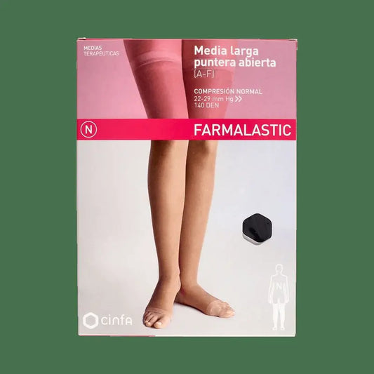 Farmalastic Long Black Open Toe Stocking, Size XL