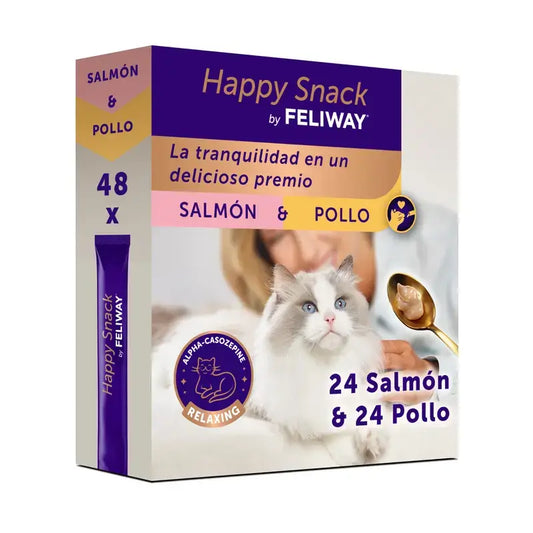 Feliway Happy Snack Κοτόπουλο και Σολομός, 48 φακελάκια