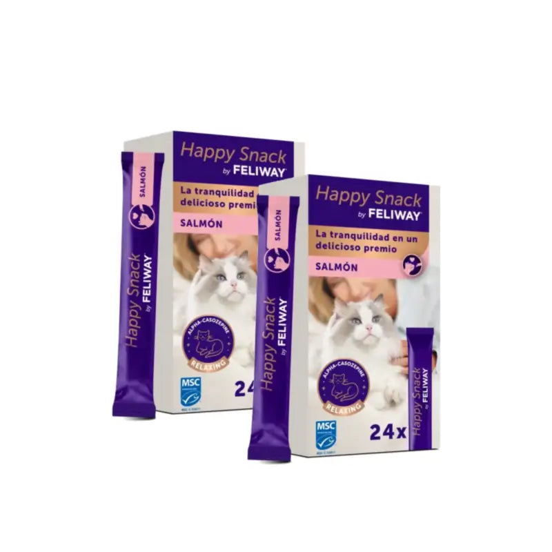 Feliway Happy Snack με γεύση σολομού, συσκευασία 2 x 24 φακελάκια