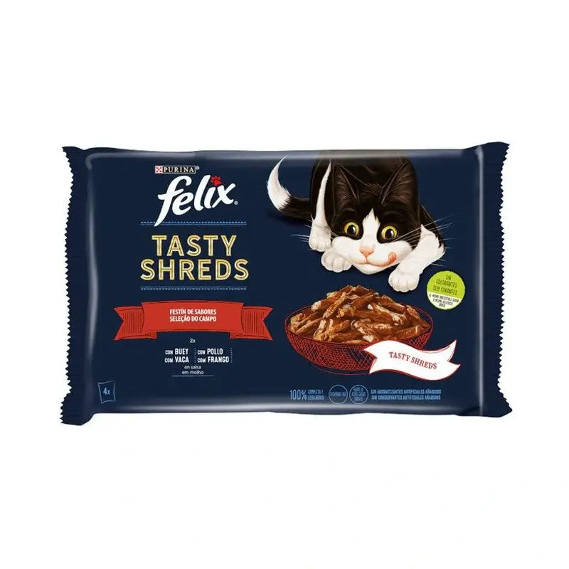 Felix Tasty Shreds Κρέατα με σάλτσα 12x4x80 γραμμάρια
