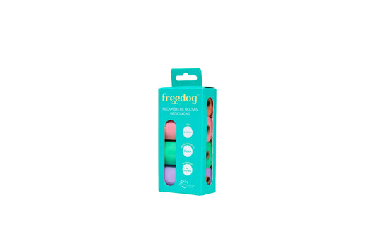 Freedog Eco Ανταλλακτικά σακούλια 15 σακούλια/ρολό, παστέλ χρώμα