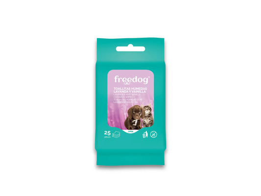 Freedog Υγρά Μαντηλάκια Πλύσης/Καθαρισμού Pocket 25 τεμ. 18X20 εκ.