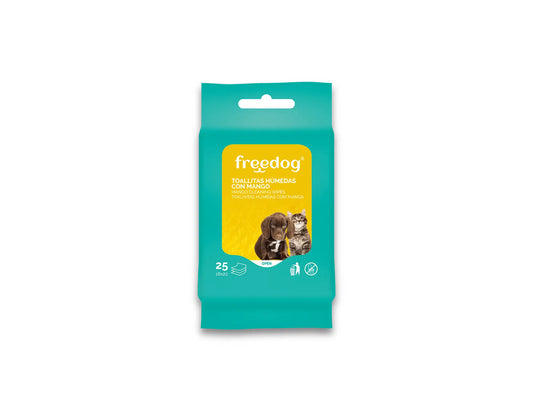 Freedog Υγρά Μαντηλάκια Mango Pocket 25 τεμάχια 18 x 20 εκ.