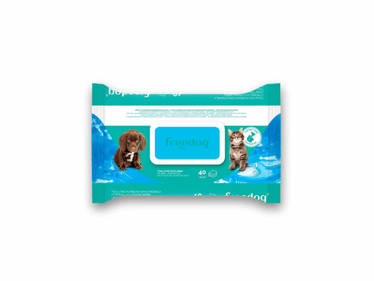 Freedog Υγρά Μαντηλάκια για τα Μάτια, συσκευασία 40 τεμαχίων, 28 x 18 εκ.