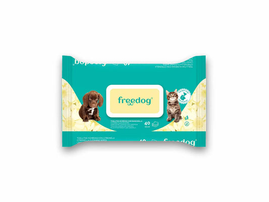 Freedog Υγρά Μαντηλάκια με χαμομήλι, μεγάλη συσκευασία 40 τεμ. 28 × 18 εκ.